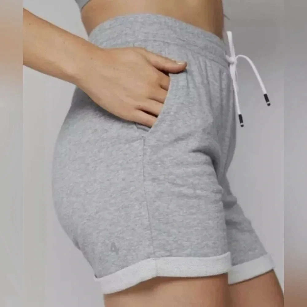NWT Four 4 Laps Rush Short 5” Terry Fabric Athletic Fit Shorts Size M Grey - Picture 2 of 13